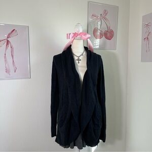 Barefoot‎ Dreams Cozy Chic Lite Knit Cardigan Sweater Black Womens Size Small